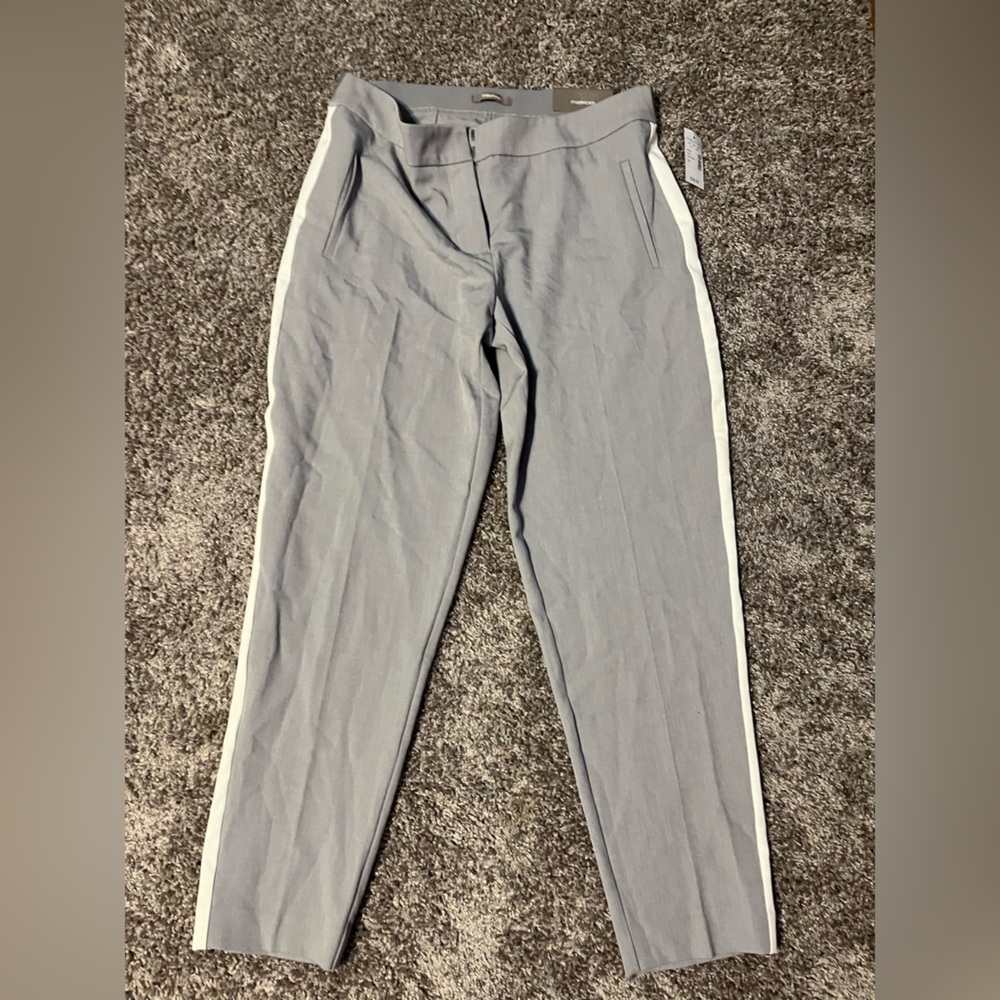 Gray dress pants white stripe down side